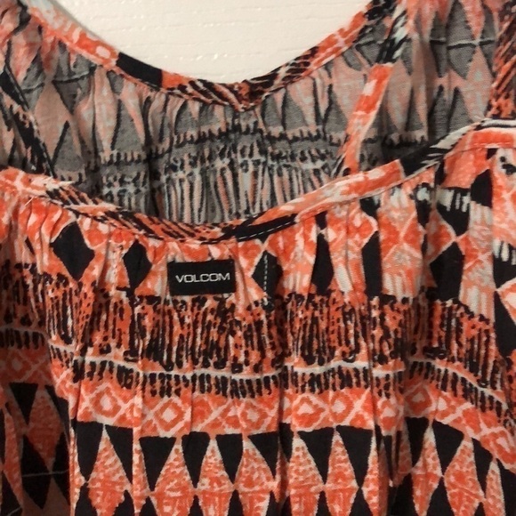 Volcom Black and Orange Flowy Dress Size Extra Small - Picture 7 of 9